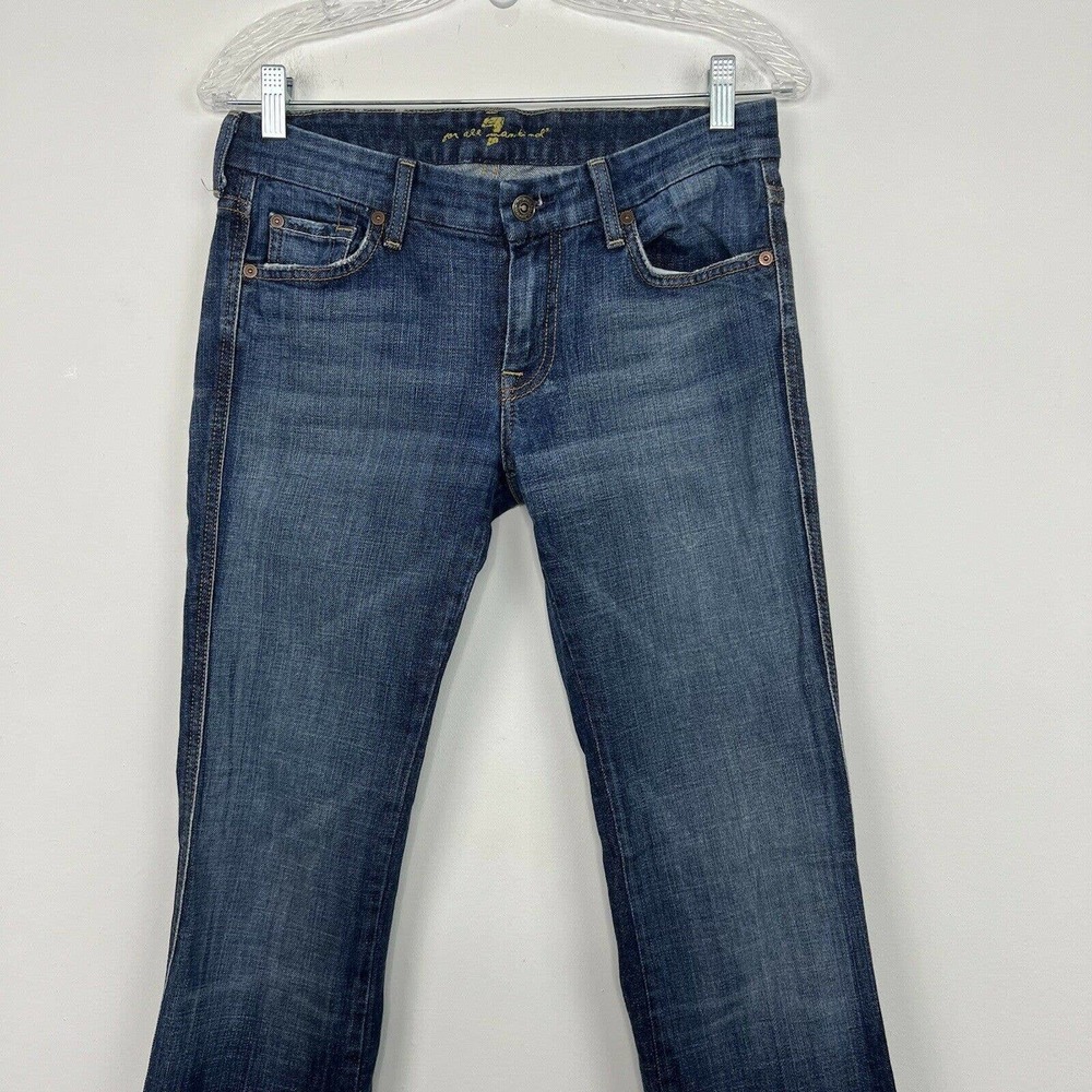 7 For All Mankind Jeans size 28 x 33 Blue Denim A" Pocket Mid-Rise Stretch - Picture 3 of 11